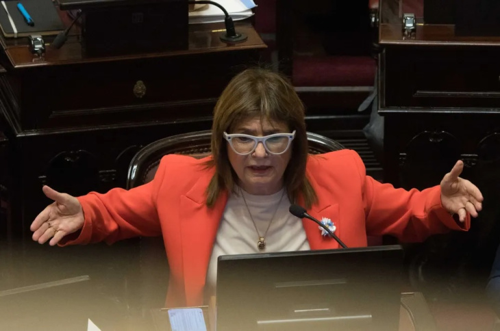 Patricia Bullrich, presidente del bloque de Senadores de LLA gran ganadora política de la jornada