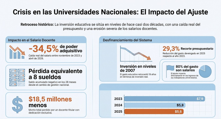 La profunda crisis de la Universidad en números crudos