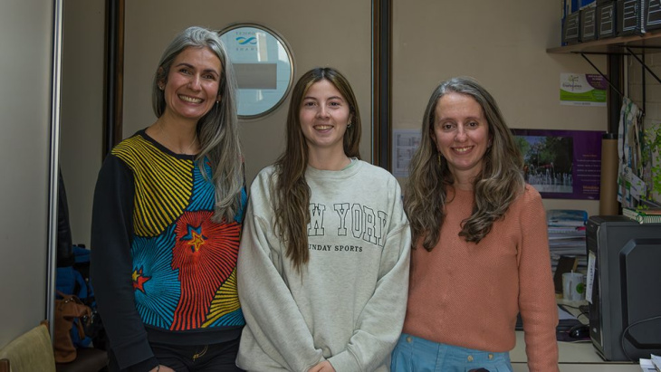 Noelia Alchapar, Maira Terraza y Ayelén Villalba, responsables del proyecto.