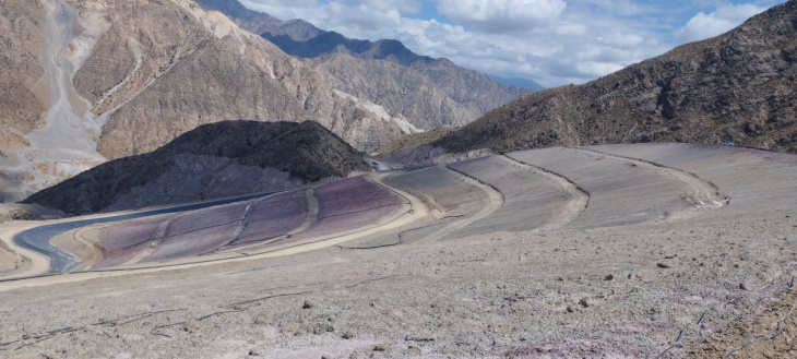 La pila de lixiviación de la Mina Gualcamayo