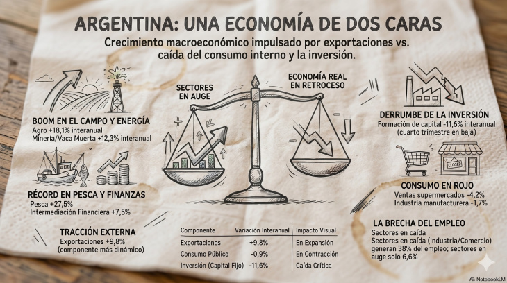 La economía argentina en dos velocidades cada vez mas marcadas