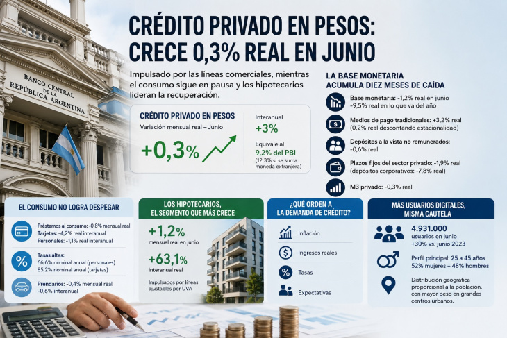 Disímil comportamiento de los créditos en el mercado Argentino