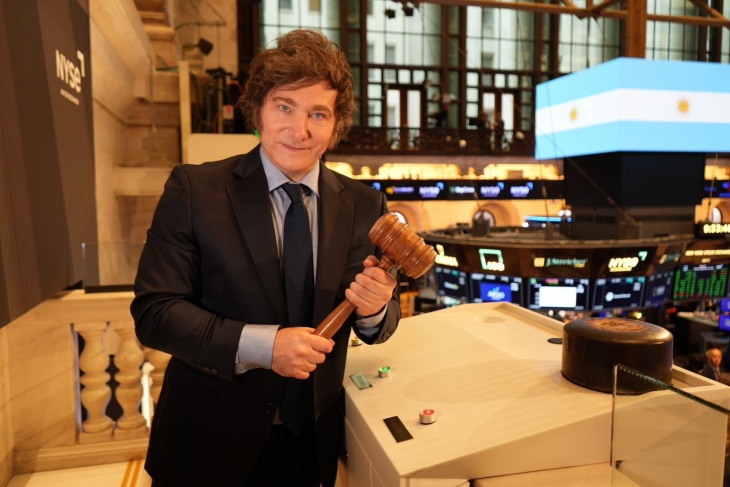 Javier Milei en Wall street