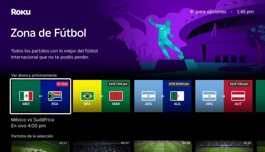 Roku incorpora Flow en Argentina y suma una guía para seguir el Mundial